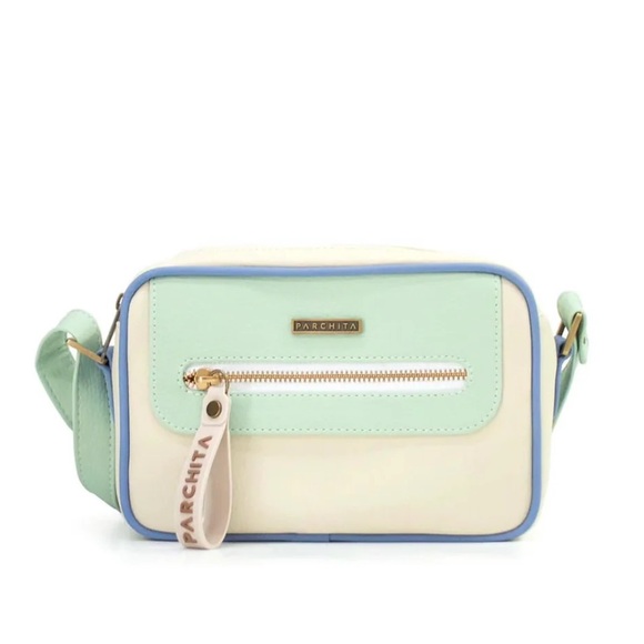 Parchita Handbags - Parchita Cream & Mint Crossbody Bag